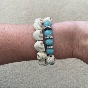 Women’s Set of Two Skeleton Elastic Bracelets